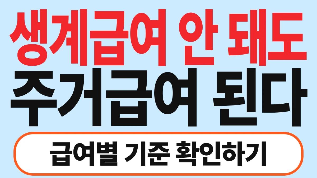루이 기초생활수급자, 몰라서 못 받는 급여 없게: 생계·의료·주거·교육급여 비교